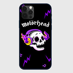 Чехол для iPhone 12 Pro Max Motorhead неоновый череп, цвет: 3D-черный