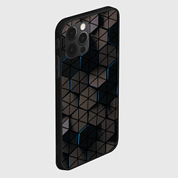 Чехол для iPhone 12 Pro Max Соты из треугольников, цвет: 3D-черный — фото 2