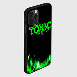 Чехол для iPhone 12 Pro Max Toxic text, цвет: 3D-черный — фото 2