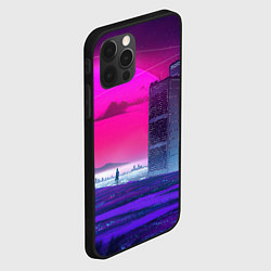 Чехол для iPhone 12 Pro Max Synthwave неоновый город, цвет: 3D-черный — фото 2