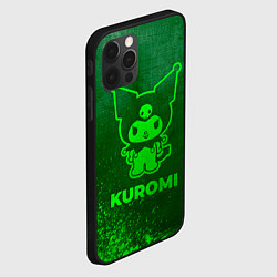 Чехол для iPhone 12 Pro Max Kuromi - green gradient, цвет: 3D-черный — фото 2