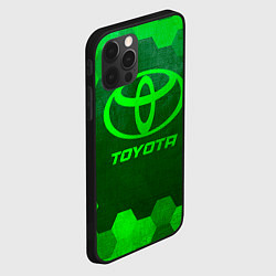 Чехол для iPhone 12 Pro Max Toyota - green gradient, цвет: 3D-черный — фото 2