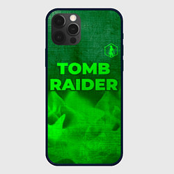 Чехол для iPhone 12 Pro Max Tomb Raider - green gradient посередине, цвет: 3D-черный