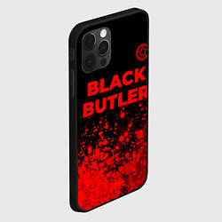 Чехол для iPhone 12 Pro Max Black Butler - red gradient посередине, цвет: 3D-черный — фото 2