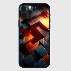 Чехол для iPhone 12 Pro Max Трехмерные кубики с потертостями, цвет: 3D-черный