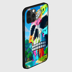 Чехол для iPhone 12 Pro Max Minecraft skull - ai art fantasy, цвет: 3D-черный — фото 2