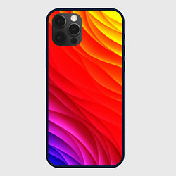 Чехол для iPhone 12 Pro Max Абстрактные волны текстура, цвет: 3D-черный