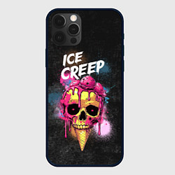 Чехол для iPhone 12 Pro Max Ice creep - рожок мороженого черепа, цвет: 3D-черный