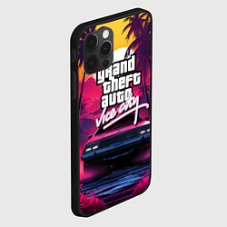 Чехол для iPhone 12 Pro Max Grand Theft Auto VI - автомобиль на закате, цвет: 3D-черный — фото 2