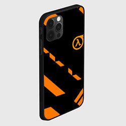 Чехол для iPhone 12 Pro Max Half life geometry orange, цвет: 3D-черный — фото 2