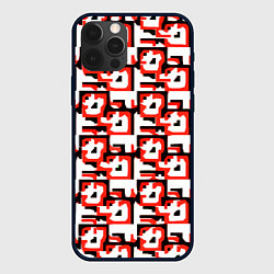 Чехол для iPhone 12 Pro Max Чёрно-красные фигуры на белом фоне, цвет: 3D-черный