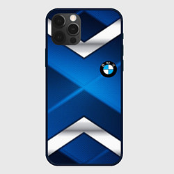 Чехол для iPhone 12 Pro Max BMW metalic blue abstract, цвет: 3D-черный