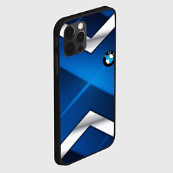 Чехол для iPhone 12 Pro Max BMW metalic blue abstract, цвет: 3D-черный — фото 2