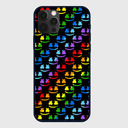 Чехол для iPhone 12 Pro Max Marshmello pattern neon, цвет: 3D-черный