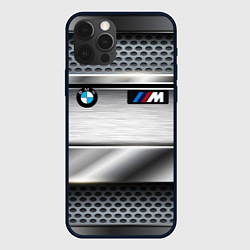 Чехол для iPhone 12 Pro Max BMW metal texture, цвет: 3D-черный