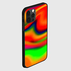 Чехол для iPhone 12 Pro Max Неоновые разводы краски, цвет: 3D-черный — фото 2