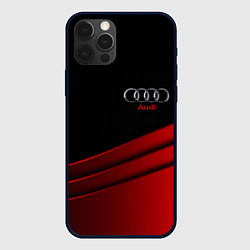 Чехол для iPhone 12 Pro Max AUDI carbon metal, цвет: 3D-черный