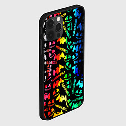 Чехол для iPhone 12 Pro Max Marshmello neon color, цвет: 3D-черный — фото 2