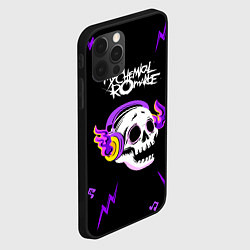 Чехол для iPhone 12 Pro Max My Chemical Romance неоновый череп, цвет: 3D-черный — фото 2