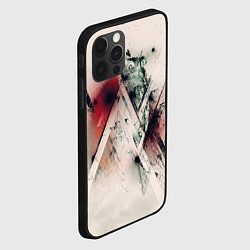 Чехол для iPhone 12 Pro Max Сова абстракция краски, цвет: 3D-черный — фото 2