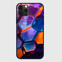 Чехол для iPhone 12 Pro Max Неоновые минералы, цвет: 3D-черный