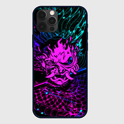 Чехол для iPhone 12 Pro Max Cyberpunk 2077 dragon neon, цвет: 3D-черный