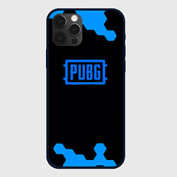 Чехол для iPhone 12 Pro Max PUBG синие соты абстракция, цвет: 3D-черный