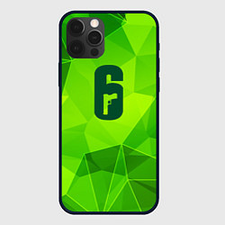 Чехол для iPhone 12 Pro Max Rainbow Six green poly, цвет: 3D-черный