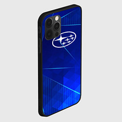 Чехол для iPhone 12 Pro Max Subaru blue poly, цвет: 3D-черный — фото 2