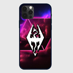 Чехол для iPhone 12 Pro Max The Elder Scrolls neon game, цвет: 3D-черный