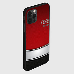 Чехол для iPhone 12 Pro Max Audi metal car steel, цвет: 3D-черный — фото 2