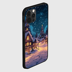 Чехол для iPhone 12 Pro Max Новогодний ламповый ночной город, цвет: 3D-черный — фото 2