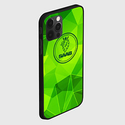 Чехол для iPhone 12 Pro Max Saab green poly, цвет: 3D-черный — фото 2