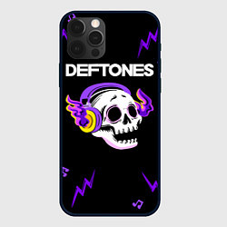 Чехол для iPhone 12 Pro Max Deftones неоновый череп, цвет: 3D-черный