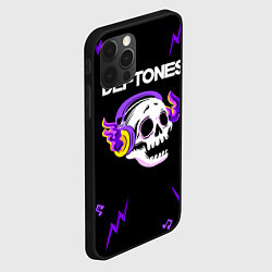 Чехол для iPhone 12 Pro Max Deftones неоновый череп, цвет: 3D-черный — фото 2