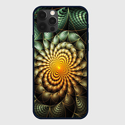 Чехол для iPhone 12 Pro Max Оптический узор фракталы, цвет: 3D-черный