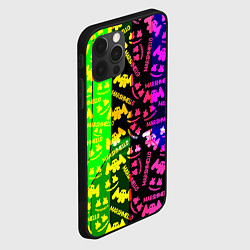 Чехол для iPhone 12 Pro Max Marshmello pattern neon steel, цвет: 3D-черный — фото 2