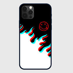 Чехол для iPhone 12 Pro Max Нирвана глитч огонь, цвет: 3D-черный