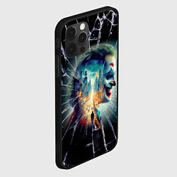 Чехол для iPhone 12 Pro Max Джокер в мегаполисе - осколки, цвет: 3D-черный — фото 2