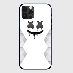 Чехол для iPhone 12 Pro Max Marshmello white poly, цвет: 3D-черный