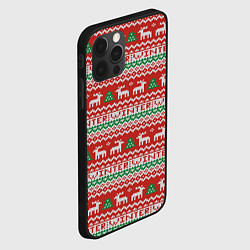 Чехол для iPhone 12 Pro Max Deer christmas pattern, цвет: 3D-черный — фото 2