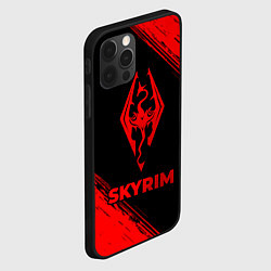 Чехол для iPhone 12 Pro Max Skyrim - red gradient, цвет: 3D-черный — фото 2