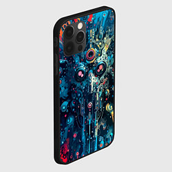 Чехол для iPhone 12 Pro Max Таинственная кибер физиономия - паттерн, цвет: 3D-черный — фото 2
