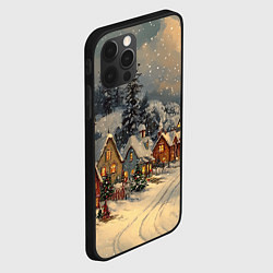 Чехол для iPhone 12 Pro Max Новогодние зимние домики, цвет: 3D-черный — фото 2