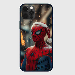 Чехол для iPhone 12 Pro Max New year Spider-man, цвет: 3D-черный