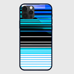 Чехол для iPhone 12 Pro Max Разноцветные вертикальные линии, цвет: 3D-черный
