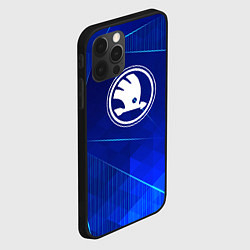 Чехол для iPhone 12 Pro Max Skoda blue poly, цвет: 3D-черный — фото 2