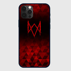 Чехол для iPhone 12 Pro Max Watch Dogs red poly, цвет: 3D-черный