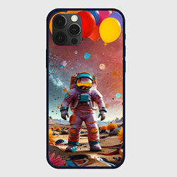Чехол для iPhone 12 Pro Max Праздничный космонавт, цвет: 3D-черный