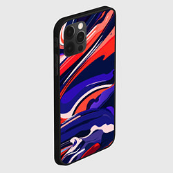 Чехол для iPhone 12 Pro Max Абстракция разводов разноцветная, цвет: 3D-черный — фото 2